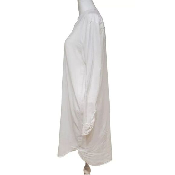 New James Perse Women's Mandarin Collar Shirtdress White Size 3 Large - Picture 6 of 6